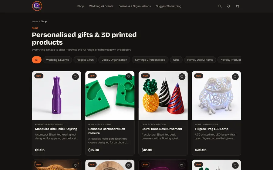 Another page of the D²ThreeD website
