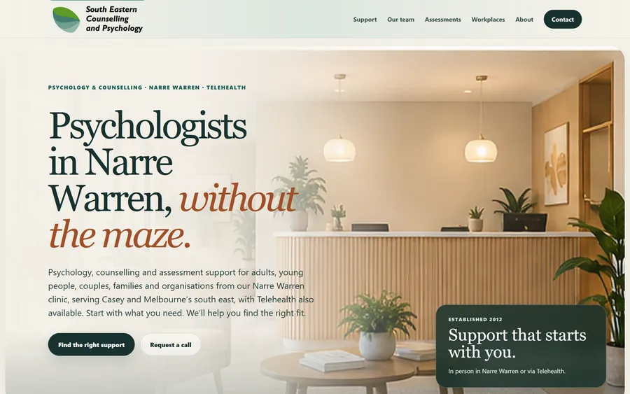 South Eastern Counselling and Psychology website