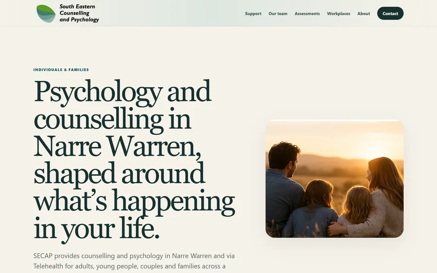 Another page of the South Eastern Counselling and Psychology website